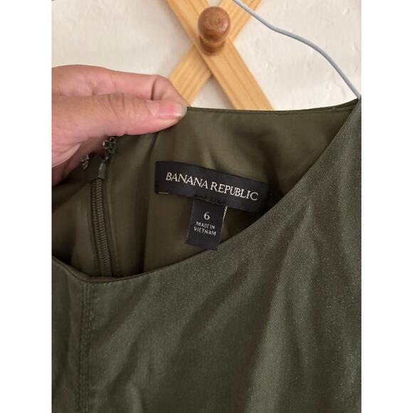 Banana Republic Jumpsuit Women's 6 Army Green Wide Leg Sleeveless Pockets - Picture 5 of 6